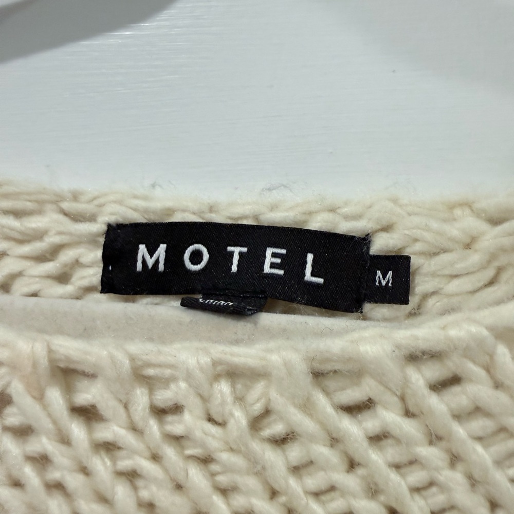 Motel Rocks Ranvir Cream Knit Sweater Size M - Picture 9 of 9